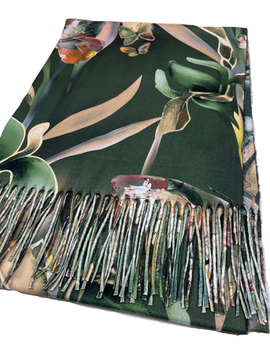 Šalikas Drugelių sapnas žalias