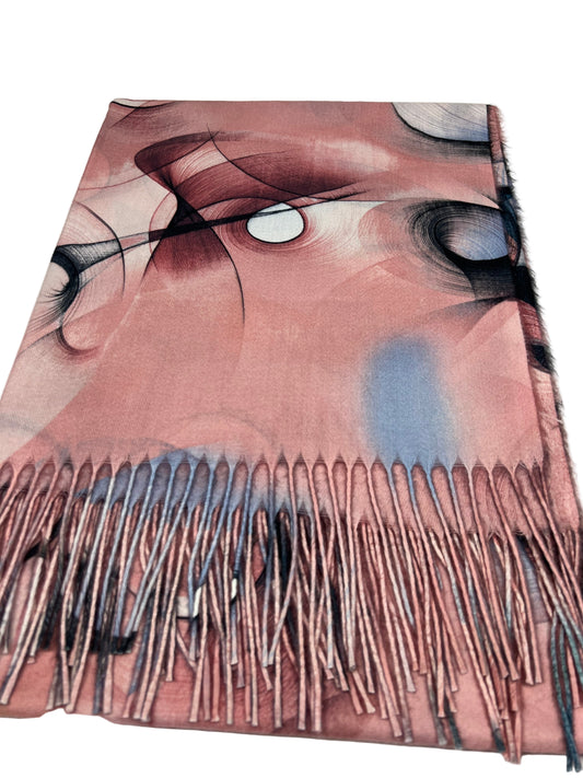 Šalikas Abstrakti Svaja ryškiai rožinis