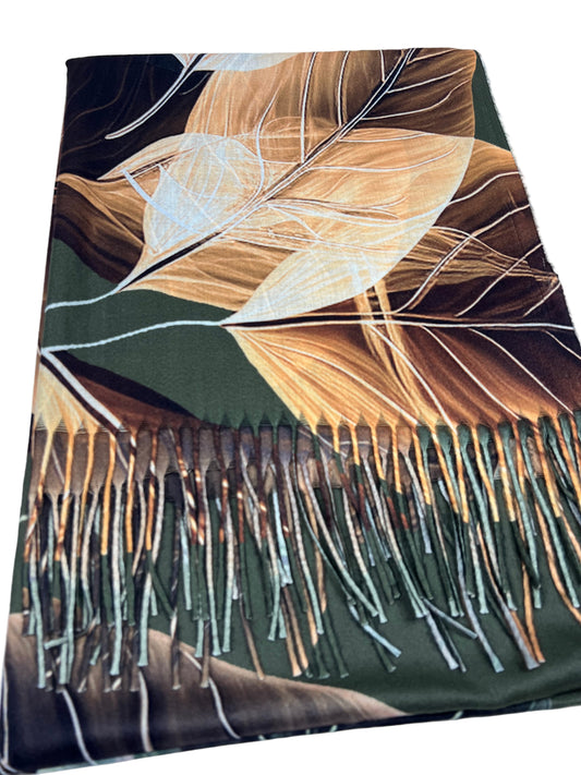 Šalikas "Rudens Dvelksmas" Tamsiai žalias