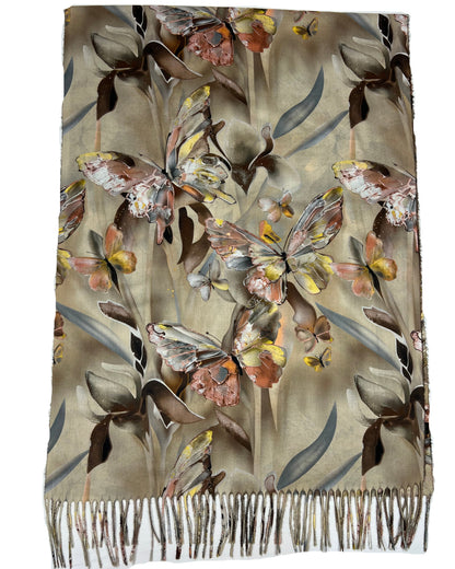 Šalikas Drugelių sapnas smėlinis