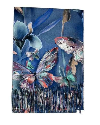 Šalikas Drugelių sapnas mėlynas