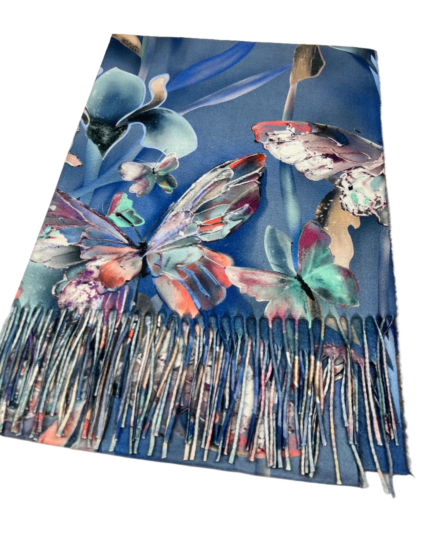 Šalikas Drugelių sapnas mėlynas