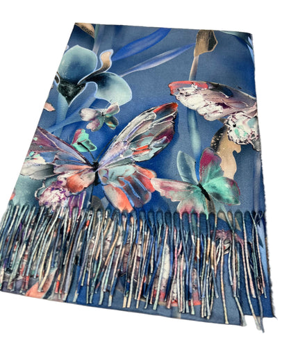 Šalikas Drugelių sapnas mėlynas