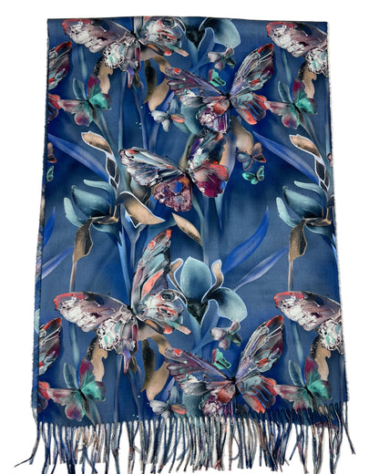 Šalikas Drugelių sapnas mėlynas