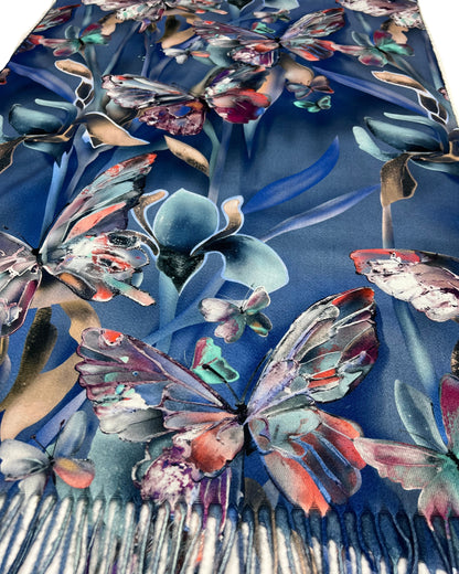 Šalikas Drugelių sapnas mėlynas