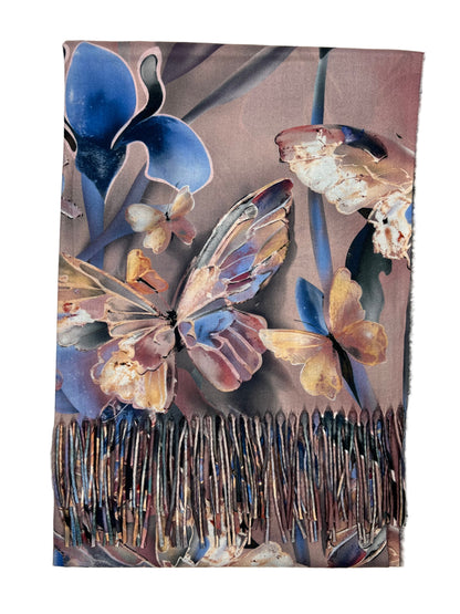 Šalikas Drugelių sapnas rožinis