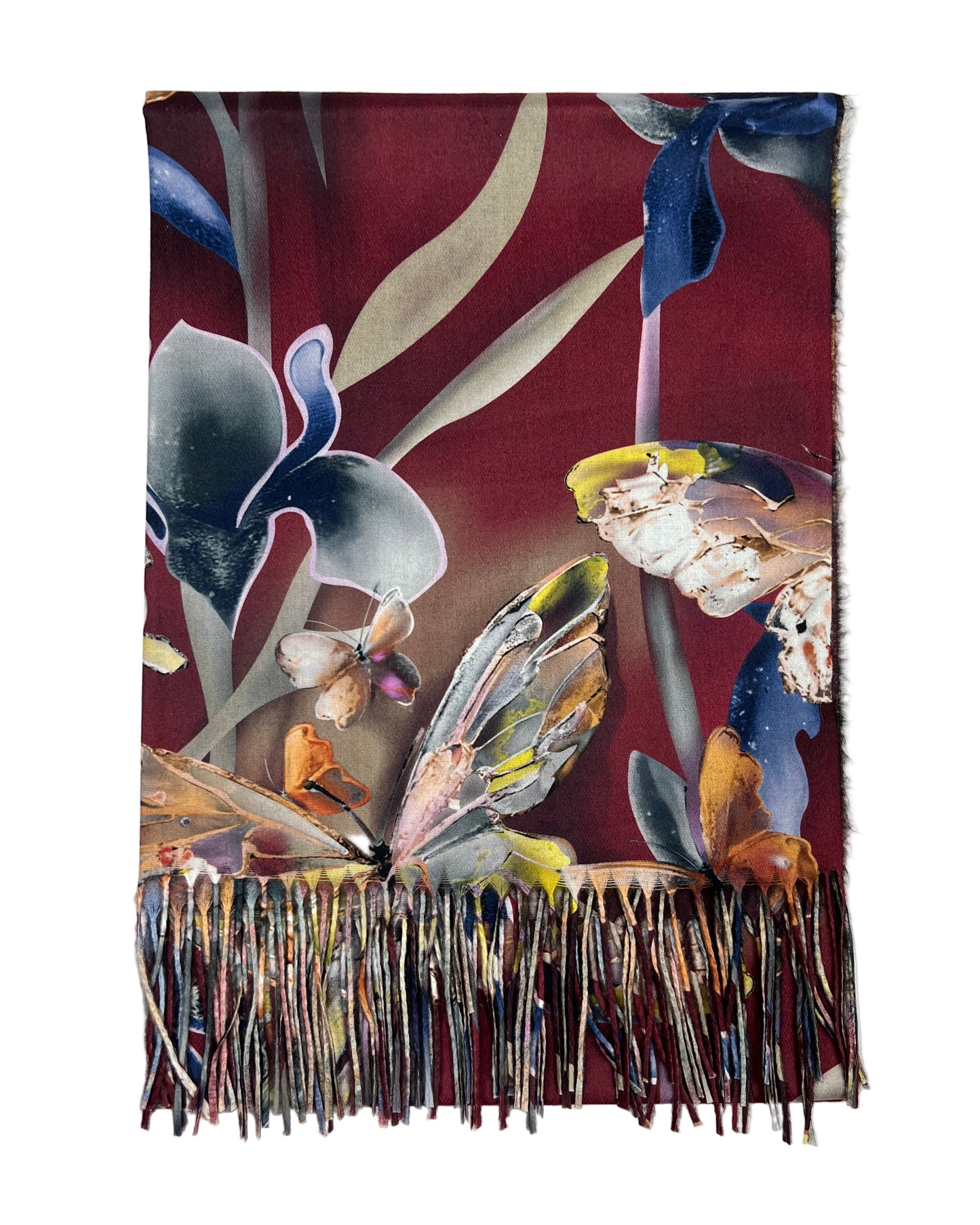 Šalikas Drugelių sapnas bordo