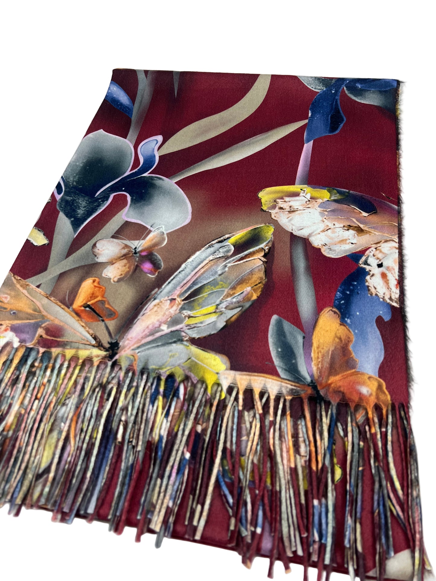 Šalikas Drugelių sapnas bordo