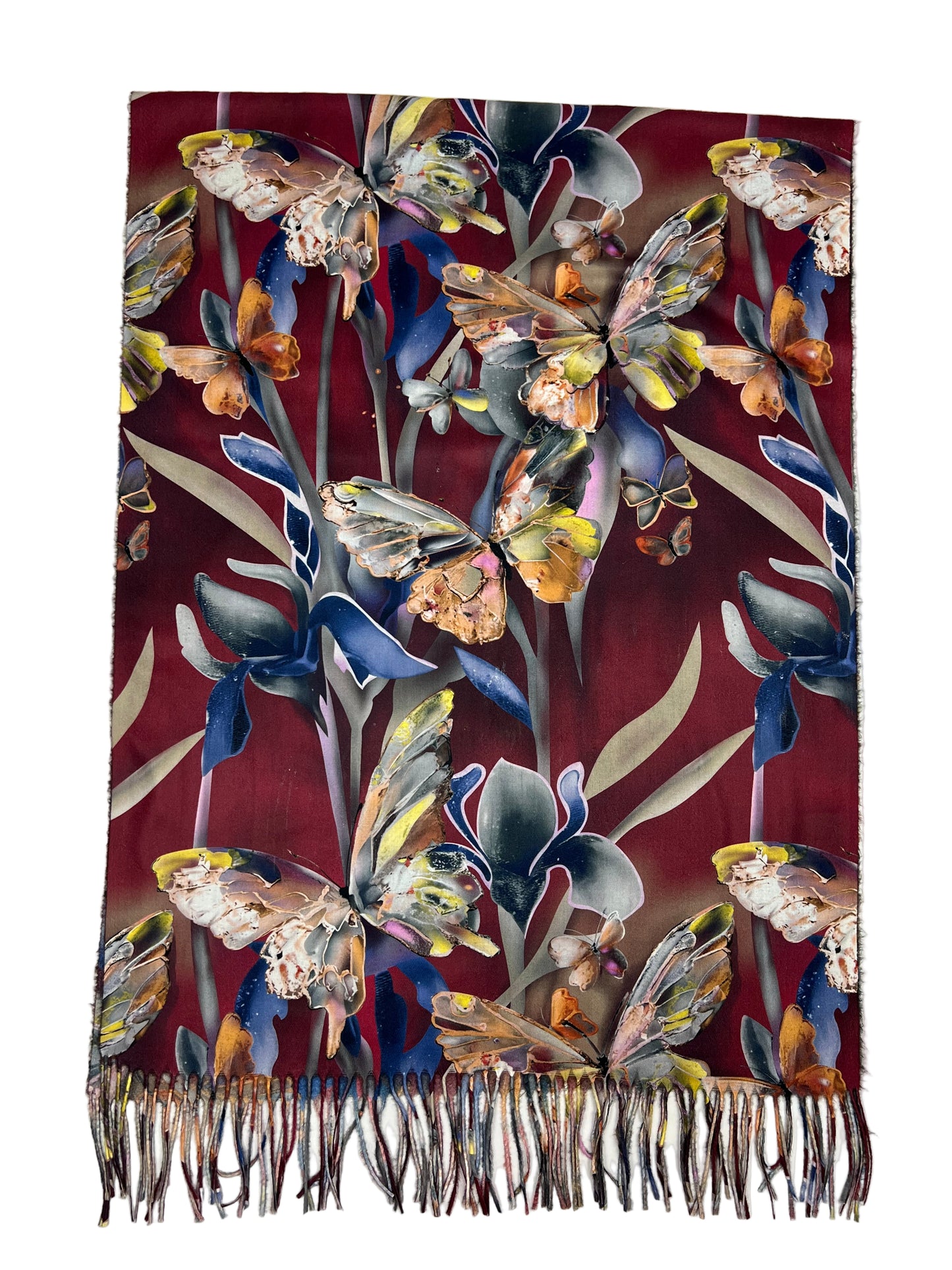 Šalikas Drugelių sapnas bordo