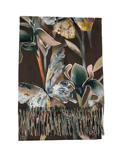 Šalikas Drugelių sapnas rudas