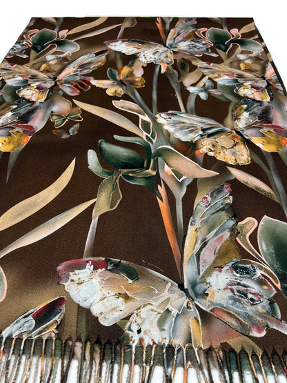 Šalikas Drugelių sapnas rudas