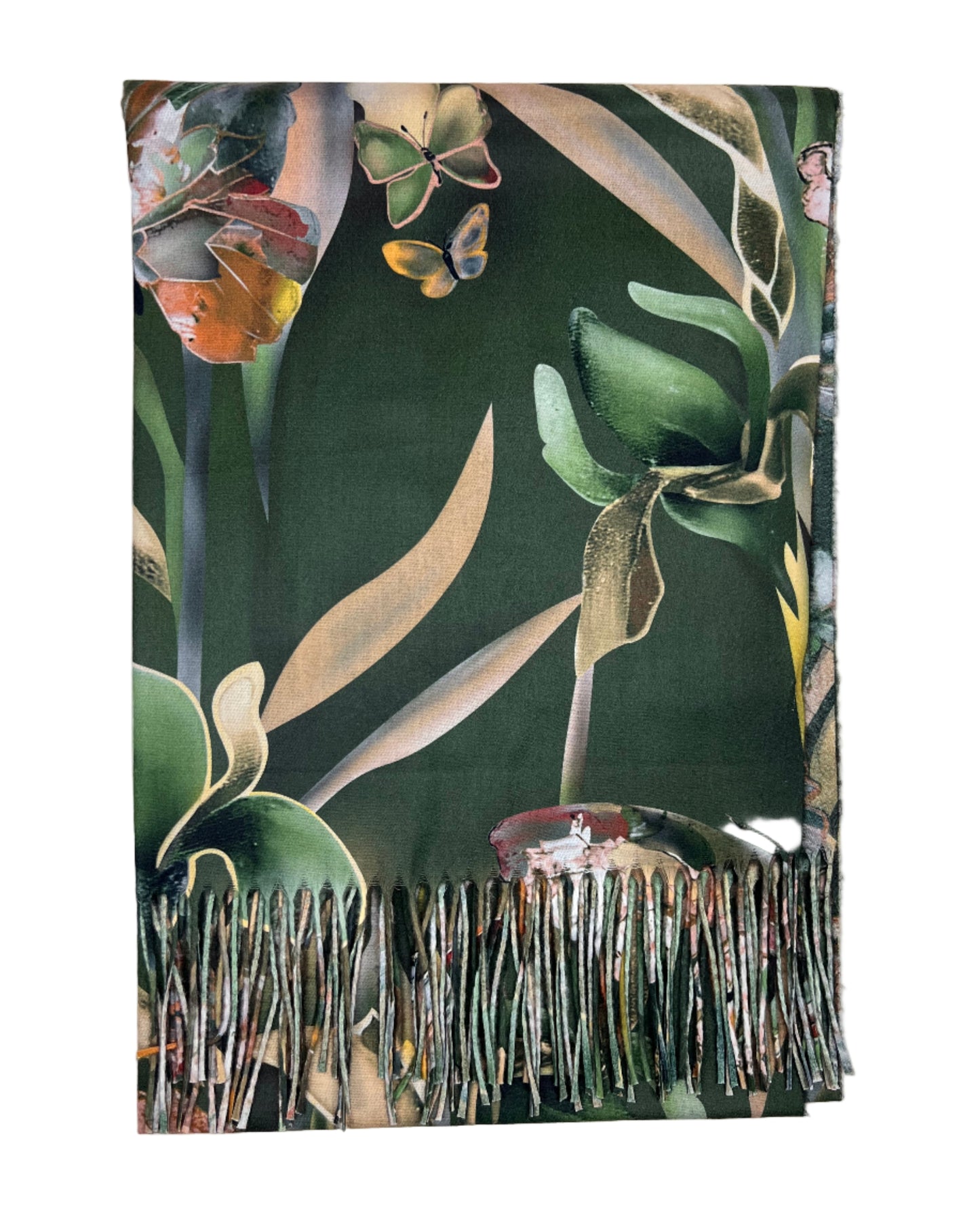 Šalikas Drugelių sapnas žalias