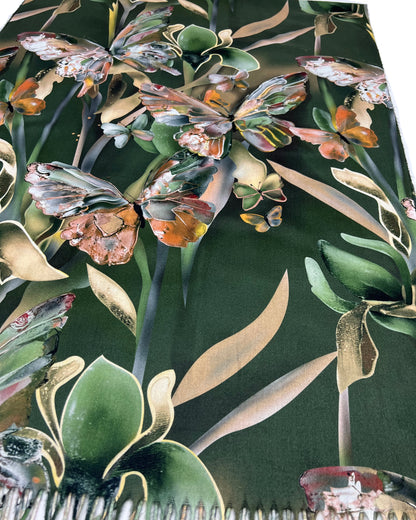 Šalikas Drugelių sapnas žalias