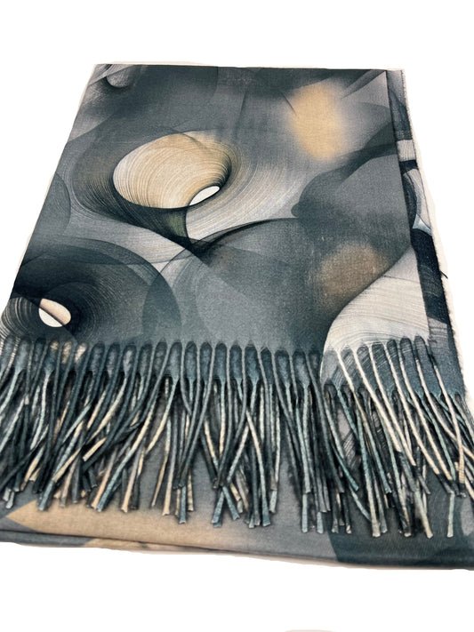 Šalikas Abstrakti Svaja pilkšvai mėlynas