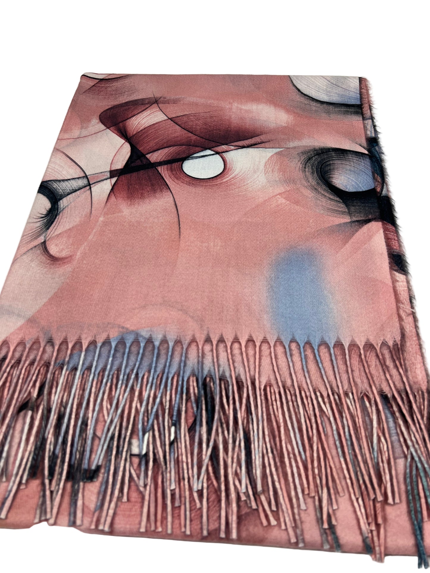 Šalikas Abstrakti Svaja ryškiai rožinis