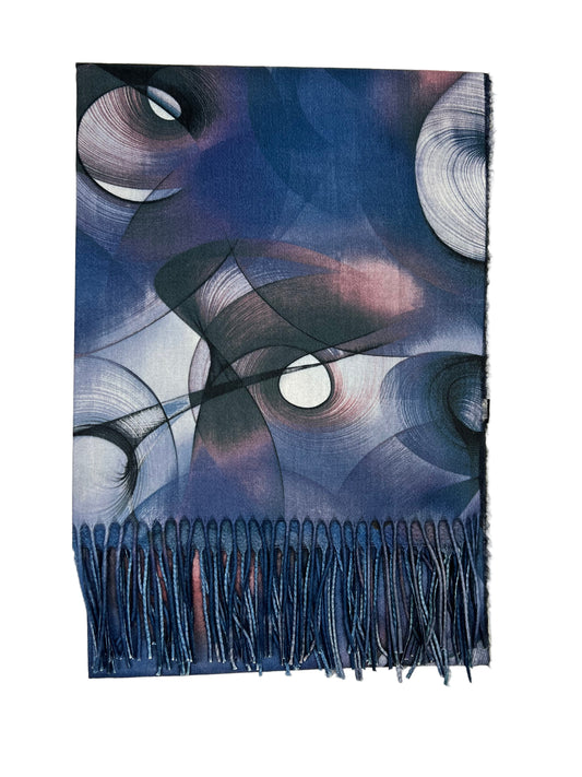 Šalikas Abstrakti Svaja mėlynai-violetinis