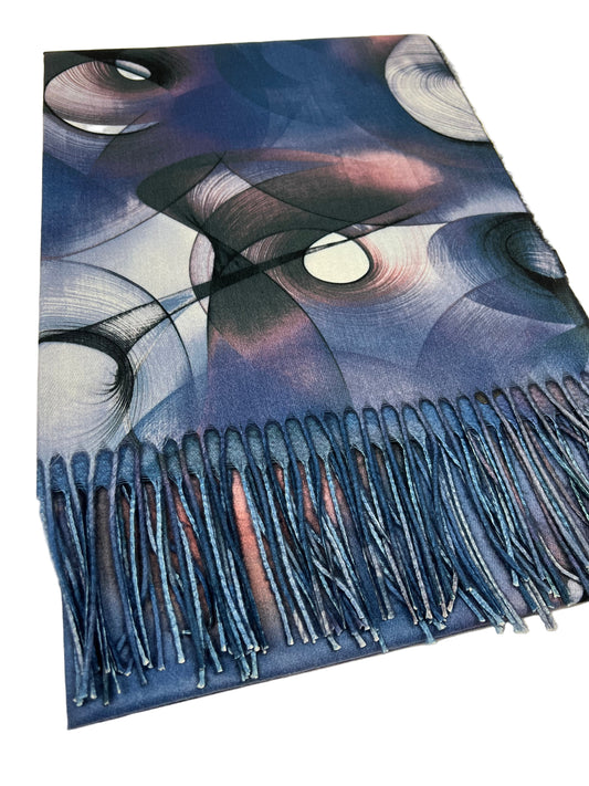 Šalikas Abstrakti Svaja mėlynai-violetinis