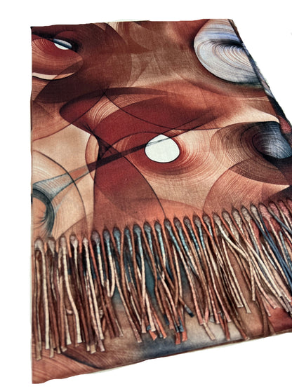 Šalikas Abstrakti Svaja raudonai rudas