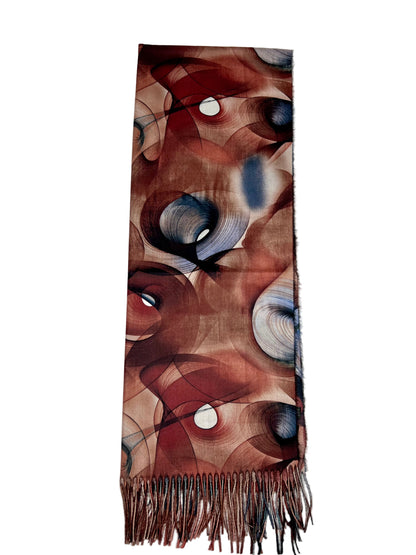 Šalikas Abstrakti Svaja raudonai rudas