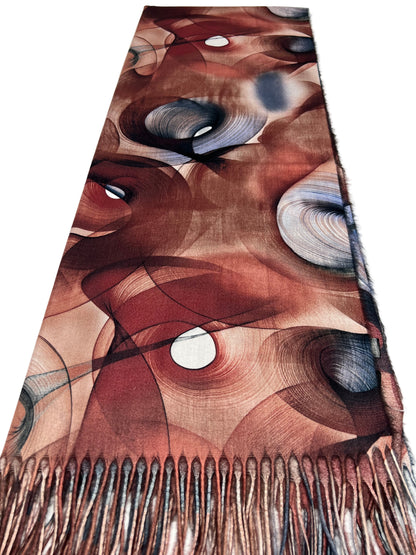 Šalikas Abstrakti Svaja raudonai rudas