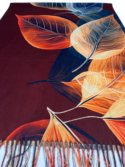 Šalikas "Rudens Dvelksmas" bordo