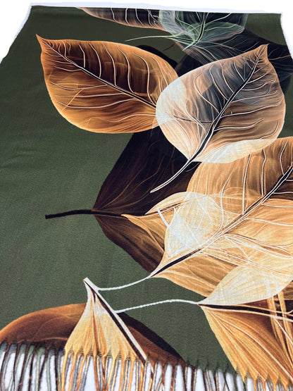 Šalikas "Rudens Dvelksmas" Tamsiai žalias